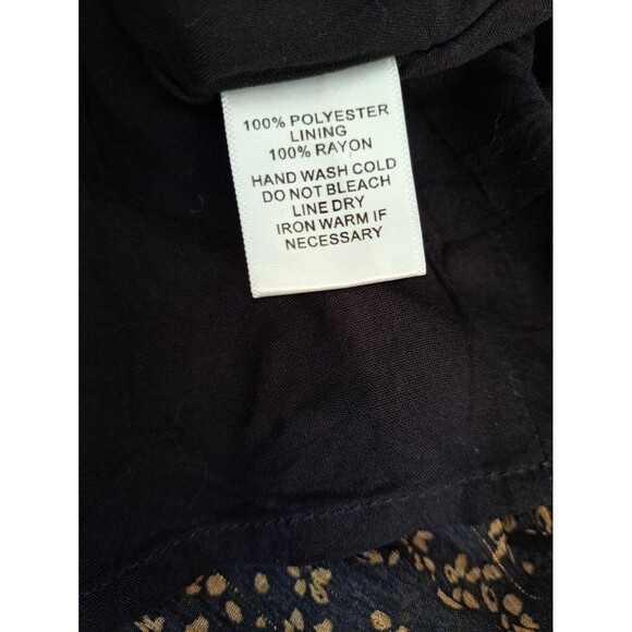 Mittoshop Dark Floral Midi Tiered Dress Balloon Sleeves Shimmer Gold Dark Small - Picture 8 of 9